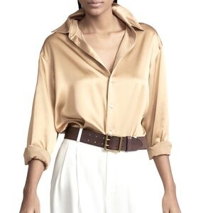 NWOT Ralph Lauren Button Down Metalic Blouse Women's Size: 3X